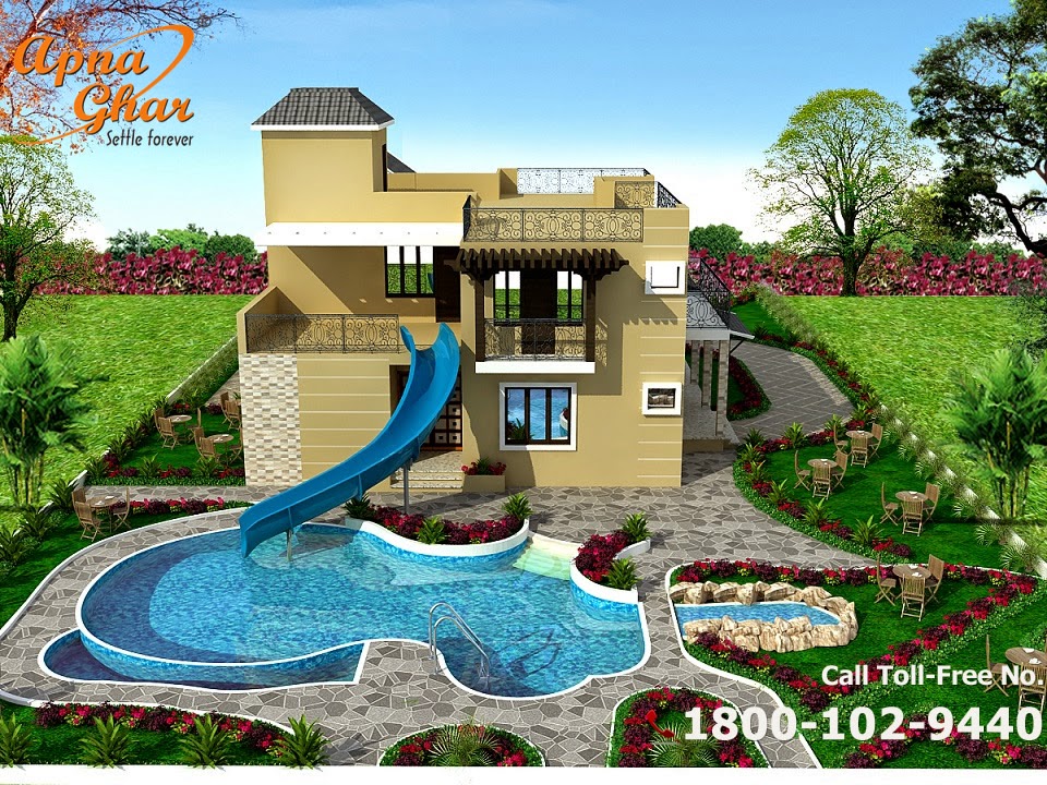  Bungalow House Design With Swimming Pool  ApnaGhar House  